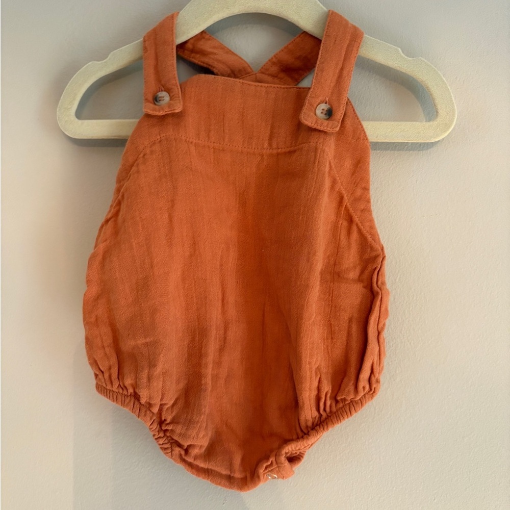 Kate Quinn orange bubble romper